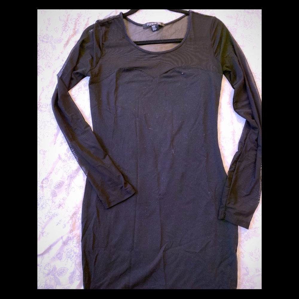 Black Mini Mesh Dress